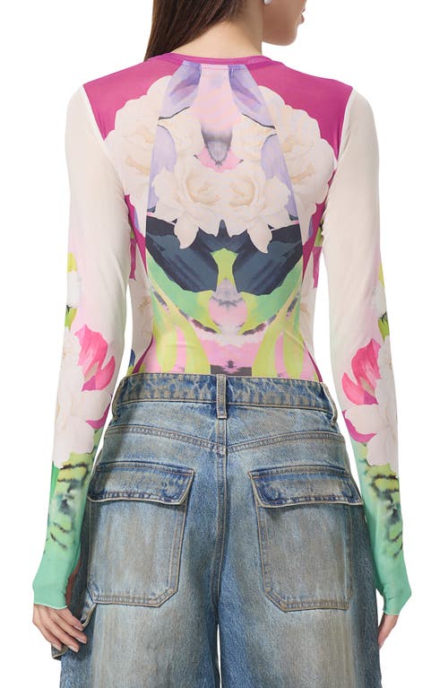 AFRM AFRM KAYLEE PRINT SHEER MESH TOP 