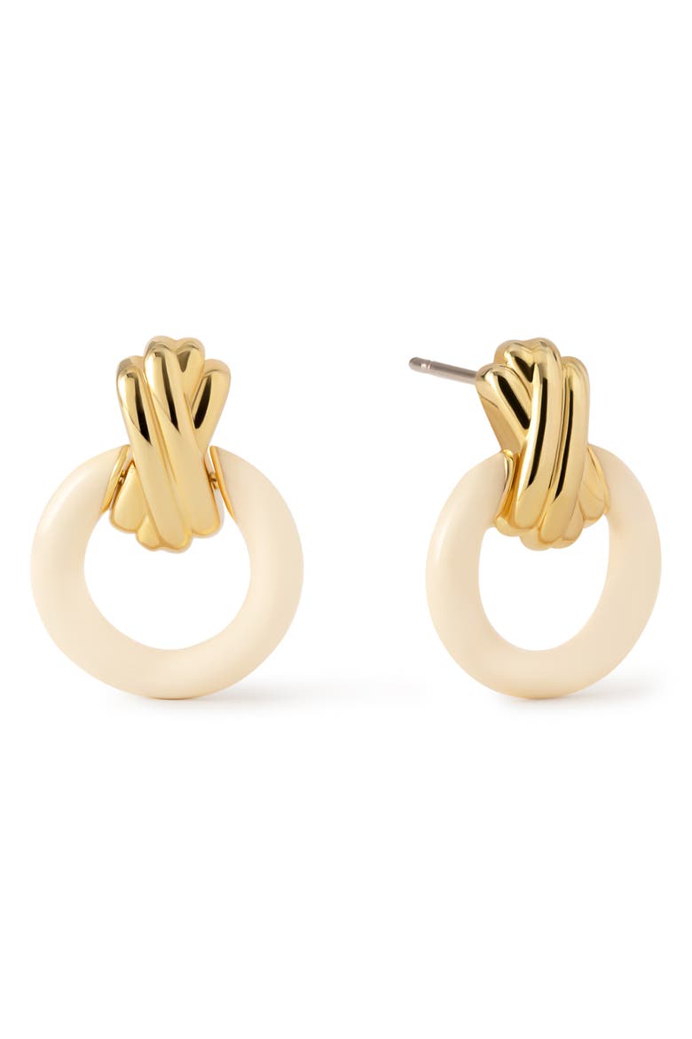 Remi Stud Drop Earrings, Main, color, GOLD / WHITE