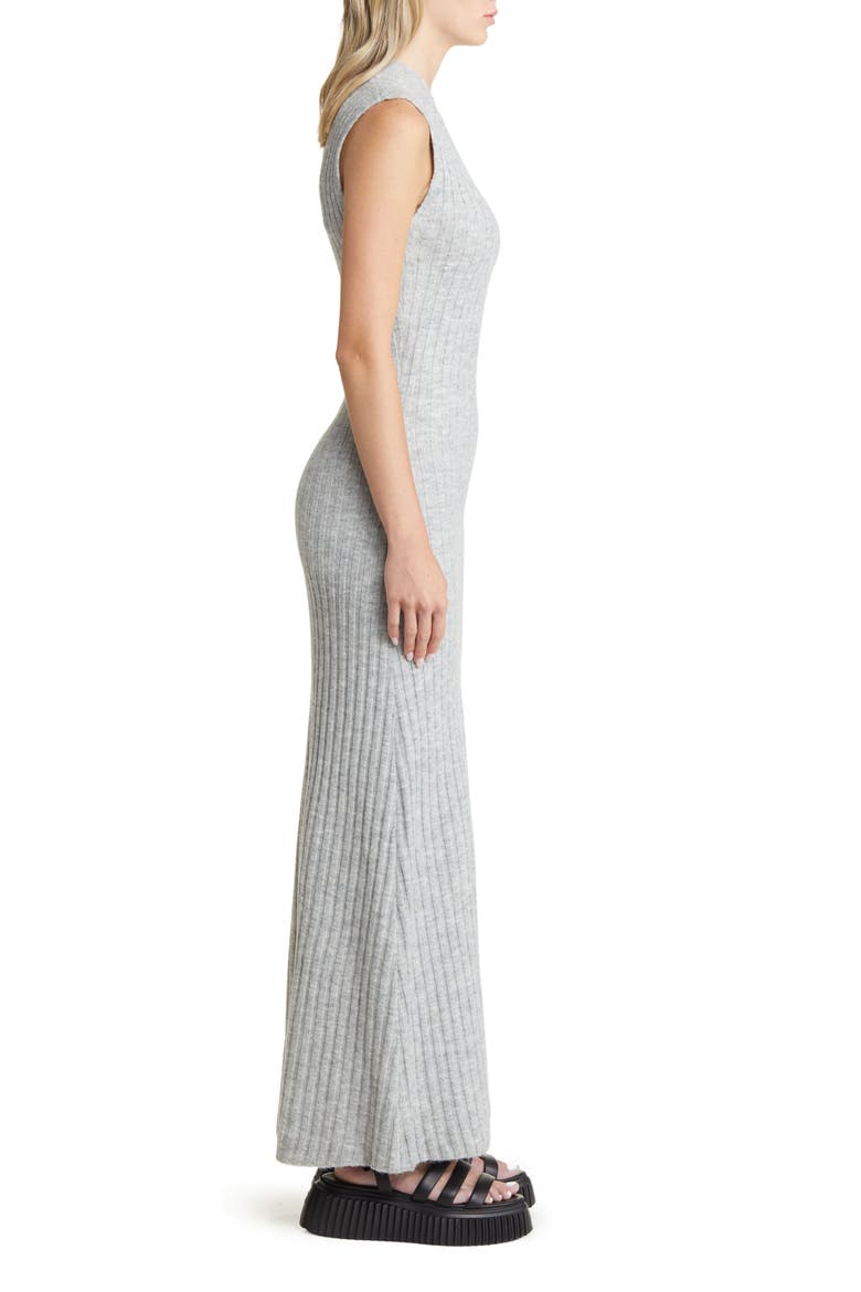 Sleeveless Ribbed Sweater Dress, Alternate, color, GREY