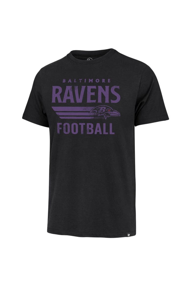Men's '47 Black Baltimore Ravens Wordmark Rider Franklin T-Shirt, Alternate, color, Black
