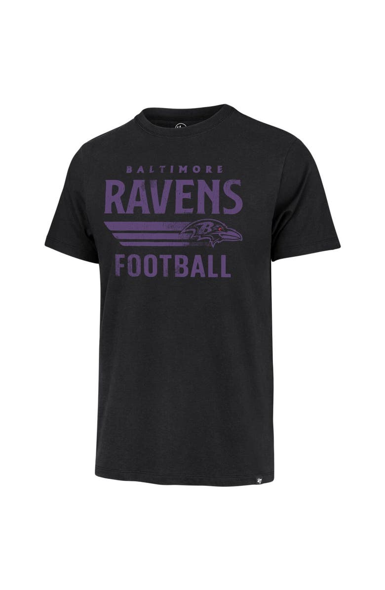 '47 Men's '47 Black Baltimore Ravens Wordmark Rider Franklin T-Shirt, Alternate, color, Black