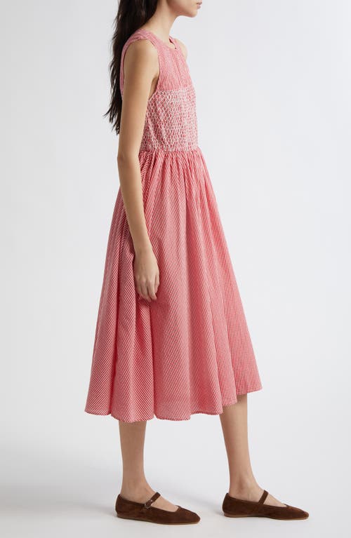 Mille Coco Dress Red Gingham In Pink