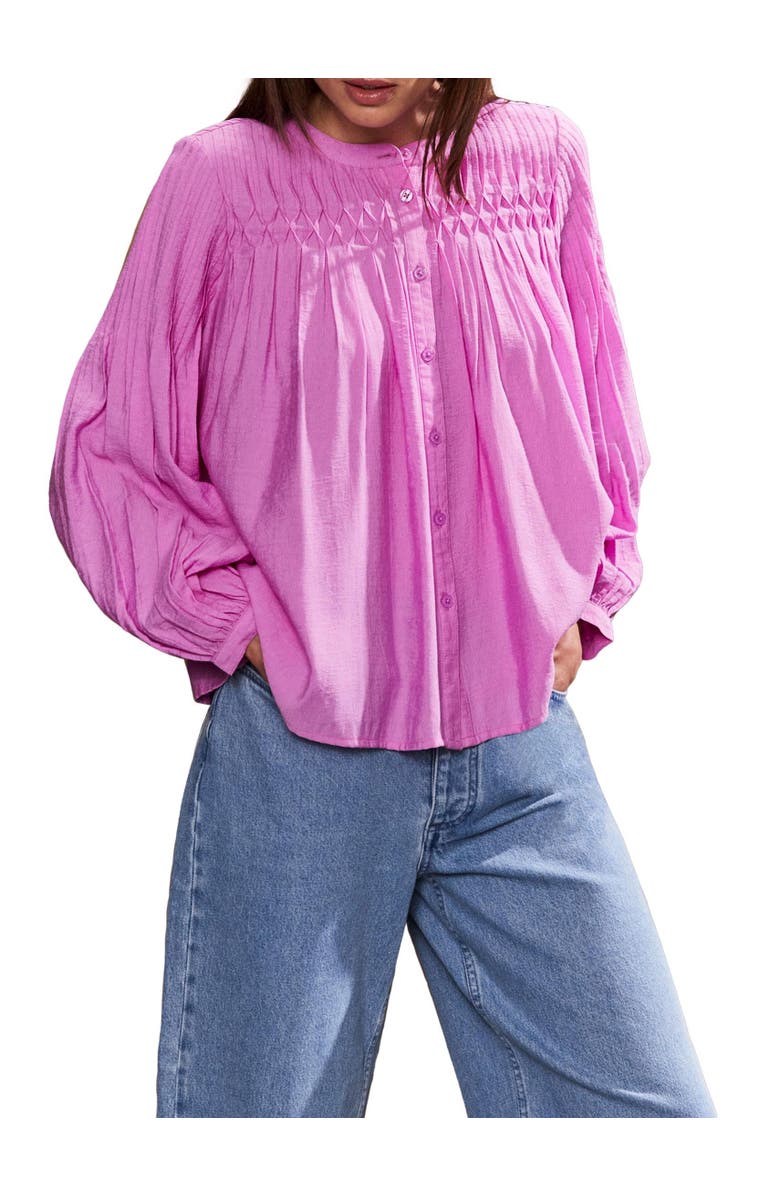 Ro&Zo Smocked Detail Blouse, Alternate, color, 