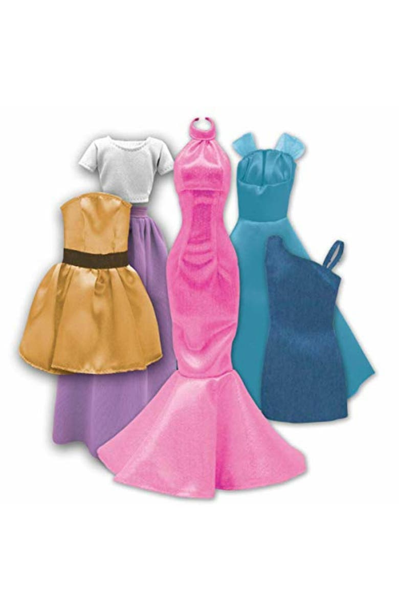 Barbie Be A Real Fashion Designer Design Your Own Barbie Doll Outfits, 5 Outfit Set, Kids Ages 3+, Alternate, color, Multicolored