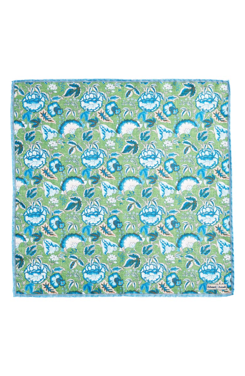 EDWARD ARMAH Floral Silk Pocket Square, Alternate, color, 