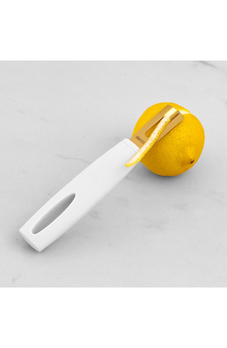 A Bar Above Gold Channel Knife, White Handle, Alternate, color, White