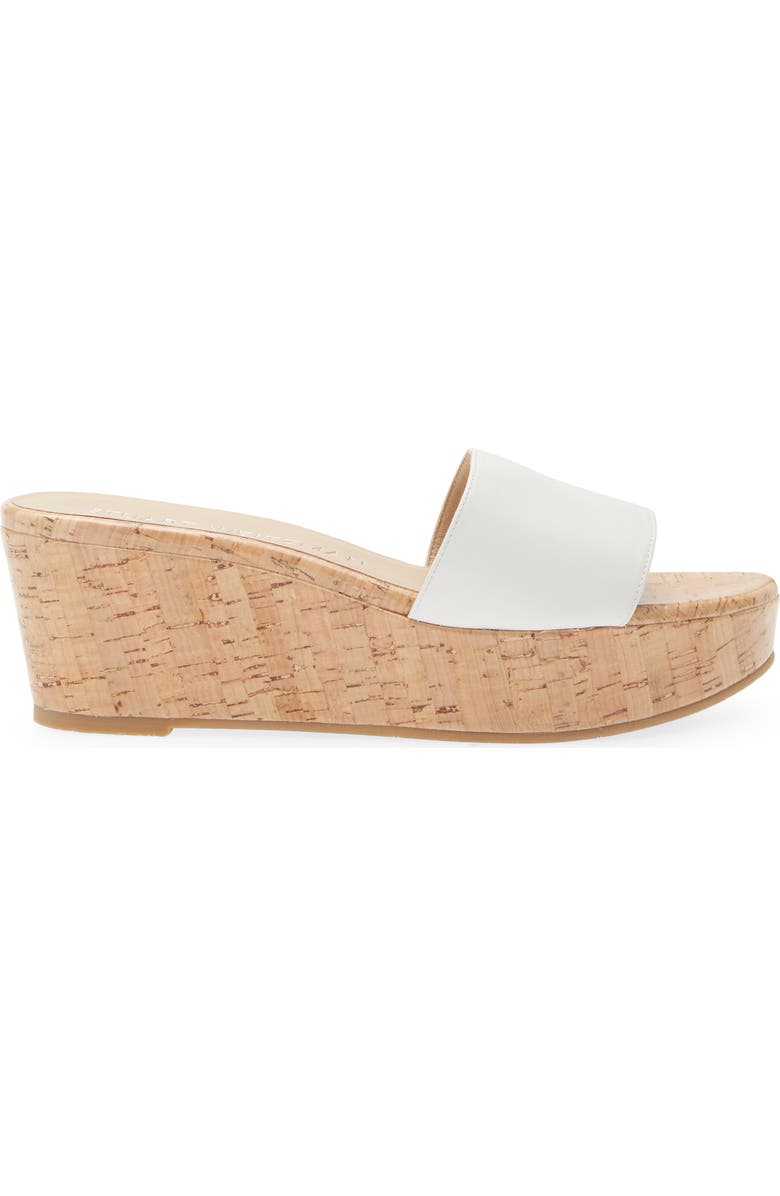 Stuart Weitzman Summer Wedge Sandal, Alternate, color, White.