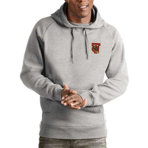 Men's Antigua Gray Tuskegee Golden Tigers Victory Pullover Hoodie
