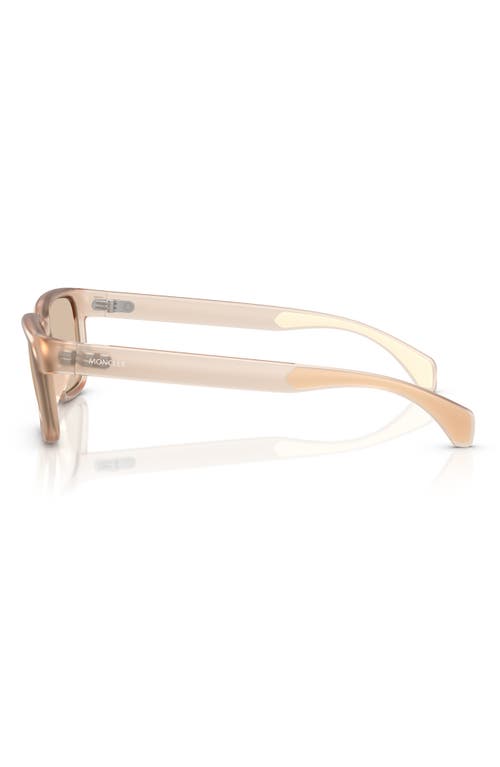 Moncler 55mm Polarized Rectangle Sunglasses In Pink
