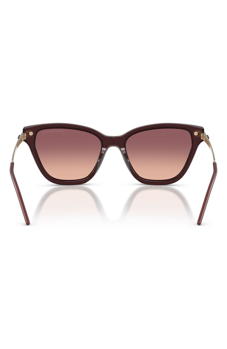 Emporio Armani 56mm Gradient Cat Eye Sunglasses, Alternate, color, Opal Bordeaux / Pink Violet