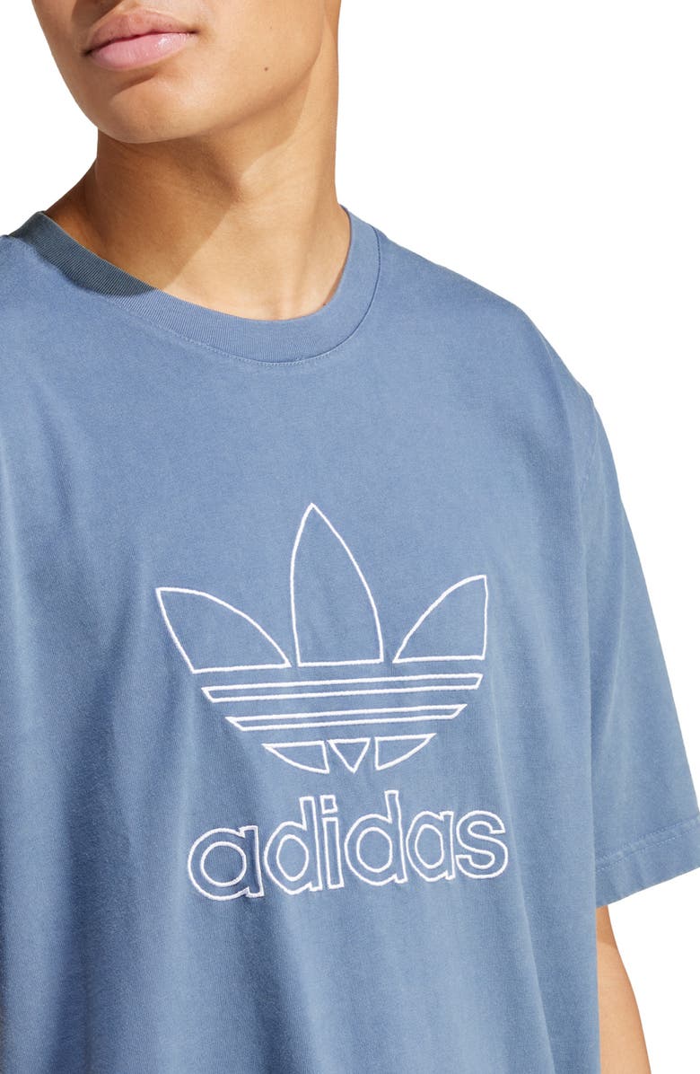 adidas Adicolor Oversize Embroidered Trefoil Outline T-Shirt, Alternate, color, 