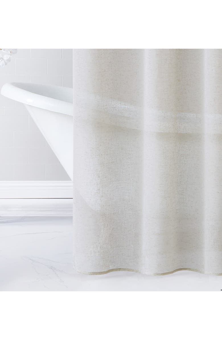 DAINTY HOME Daniella Textured Chenille Shower Curtain, Alternate, color, Linen