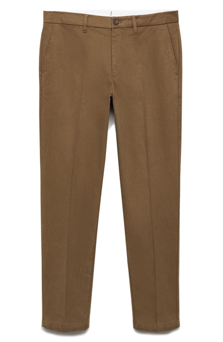 MANGO Regular Fit Cotton Pants, Alternate, color, Khaki