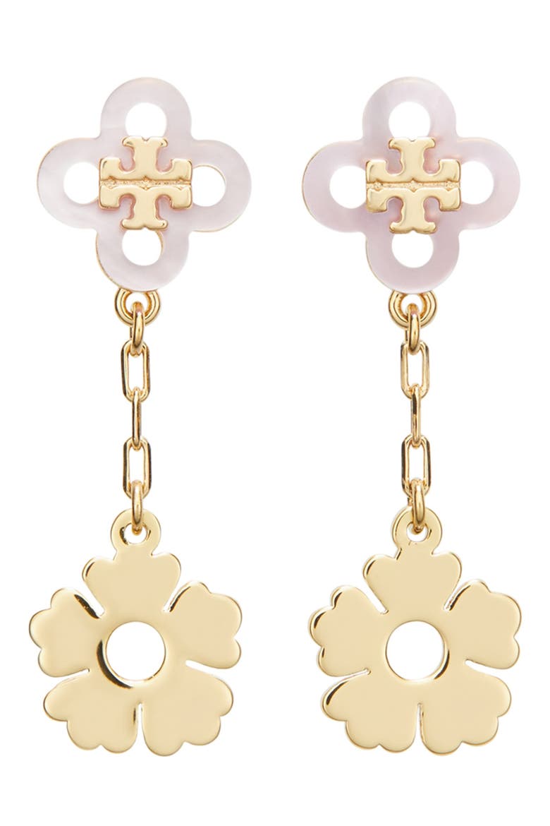 Forget Me Not Linear Earring, Main, color, TORY GOLD / PINK