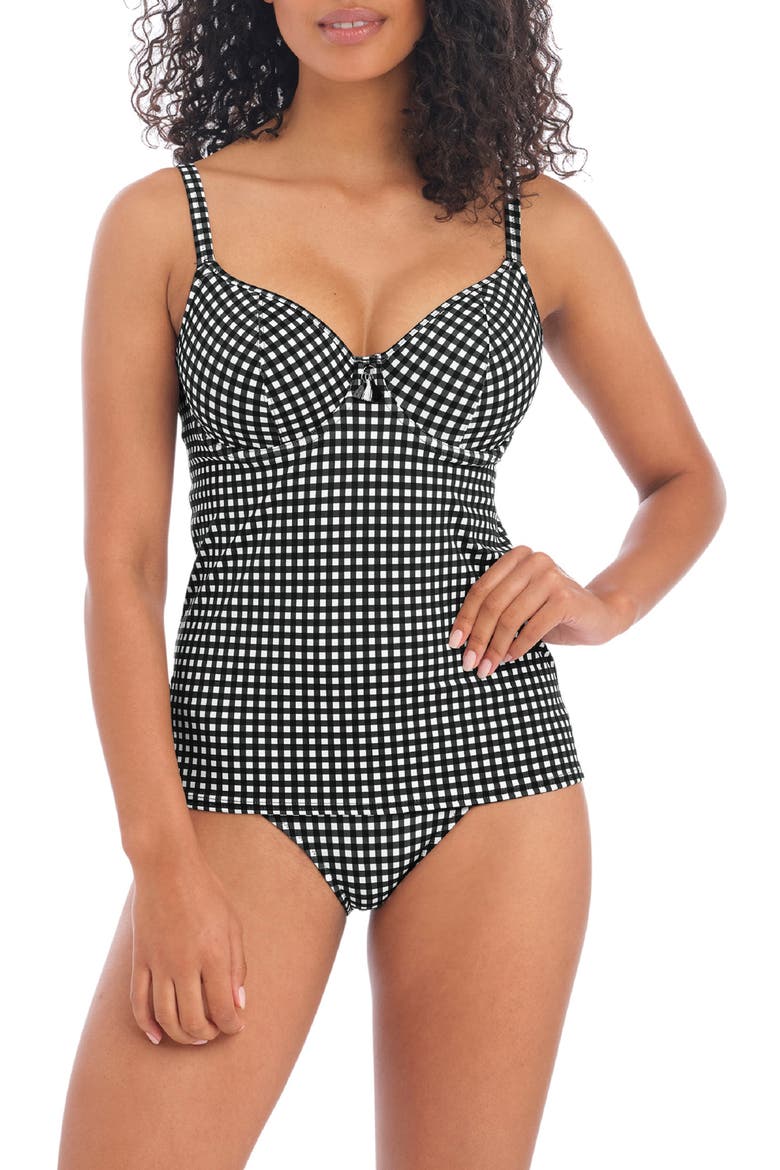 Check In Underwire Tankini Top, Main, color, MONOCHROME