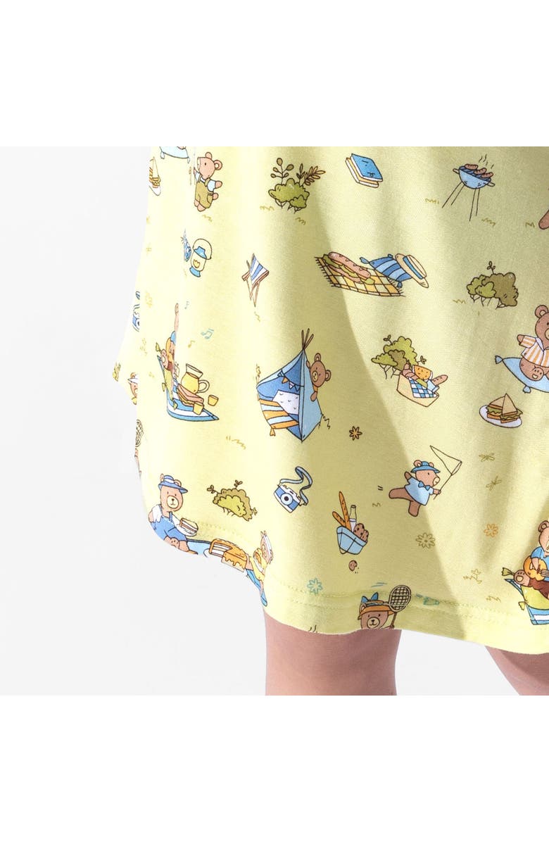 Bellabu Bear Kids' Teddy Bear Picnic Short Sleeve Dress, Alternate, color, Teddy Bear Picnic