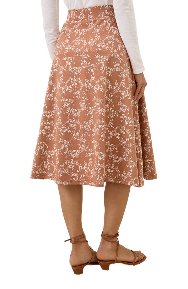 Organic Cotton Fit & Flare Midi Skirt