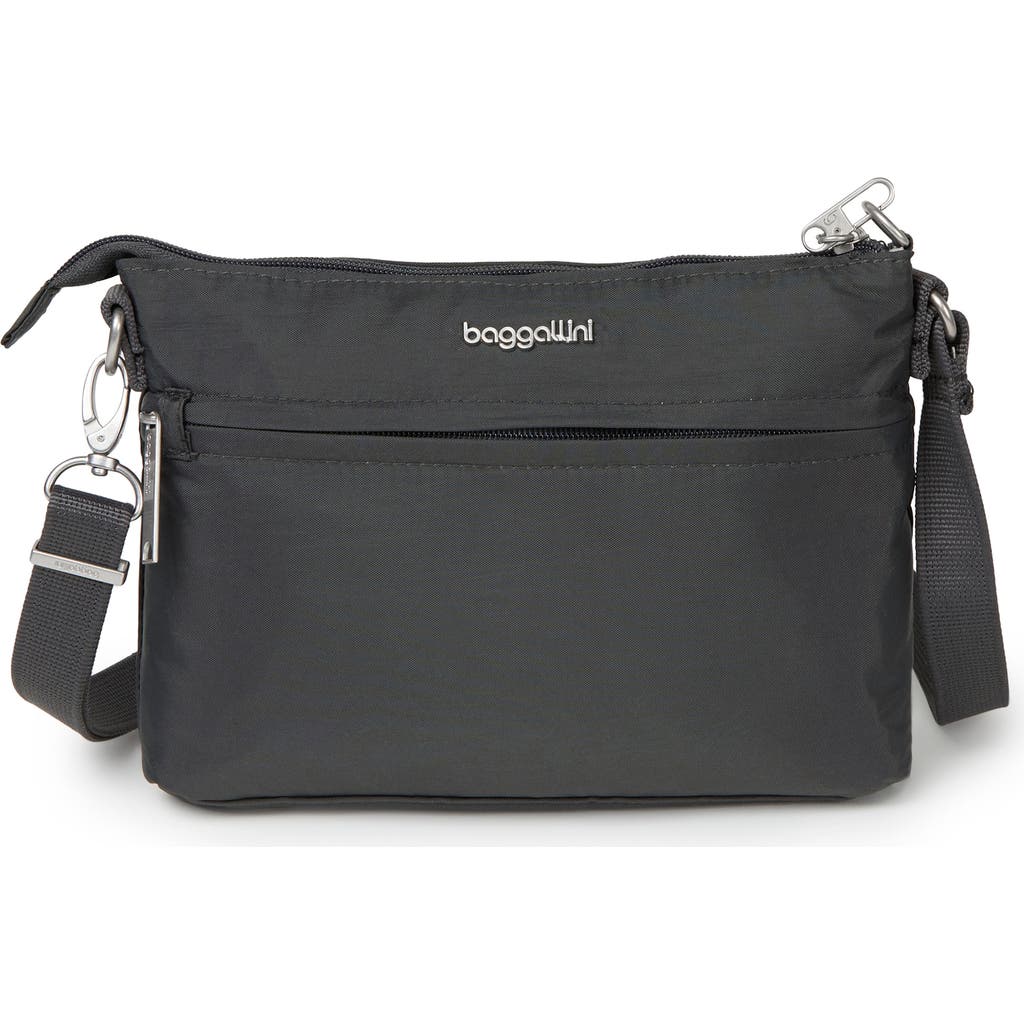 Baggallini Securtex Anti-theft Memento Crossbody Bag In Gray