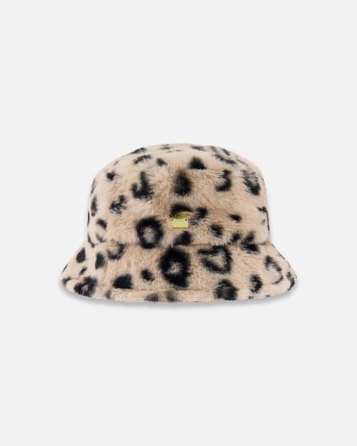 Deux Par Deux Fake Fur Bucket Hat In Animal Print