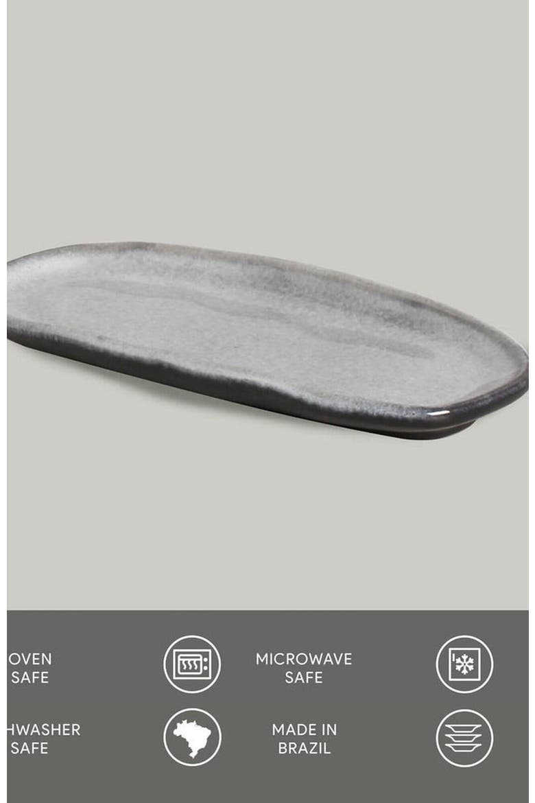 Shallow Organic Oval Platter Small Set of 4, Alternate, color, Dust