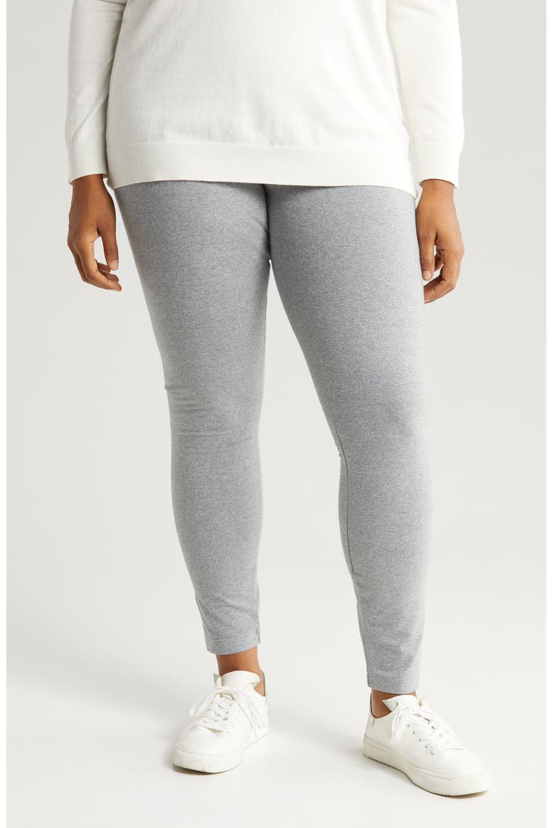 'Lyssentials Flattering Leggings, Main, color, GREY MELANGE