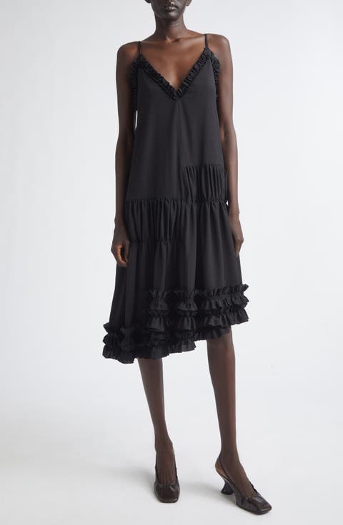 Crystal Embellished Draped Cape Dress