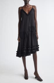 Dries Van Noten Crystal Embellished Draped Cape Dress