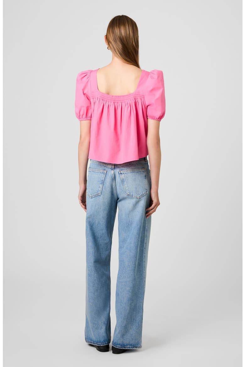 Cambria Cotton Puff Sleeve Top, Alternate, color, GUAVA PINK