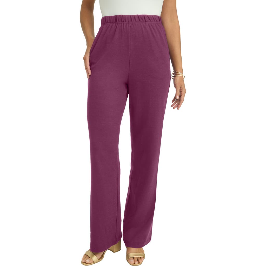 Jessica London Soft Ease Wide Leg Pant In Purple