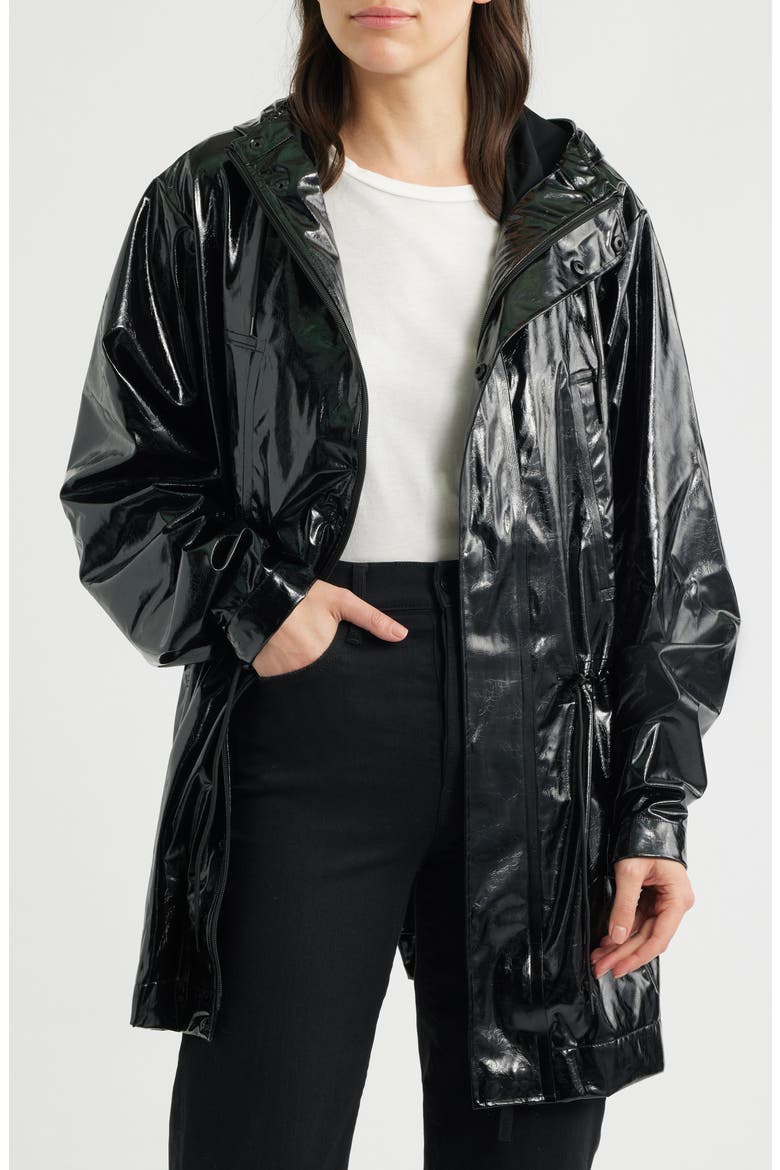 Bold Waterproof Raincoat, Alternate, color, CRACKL BLACK