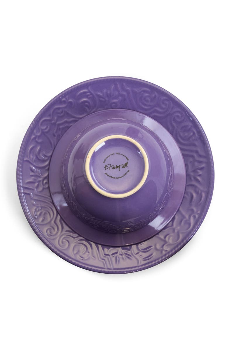 Elama Lilac Fields 16-Piece Dinnerware Set, Alternate, color, Purple
