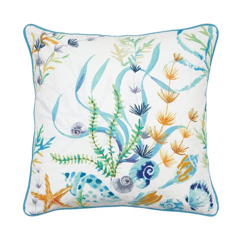 Marlowe Sound Seagrass Cotton Blend Accent Throw Pillow 18" x 18"