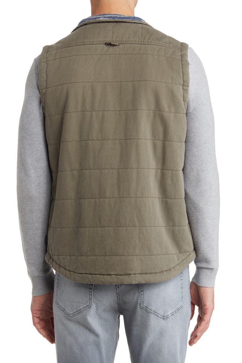 Quilted Vintage Twill Vest, Alternate, color, CARGO GREEN