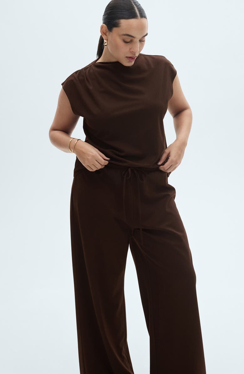 MANGO Tie Waist Wide Leg Pants, Alternate, color,