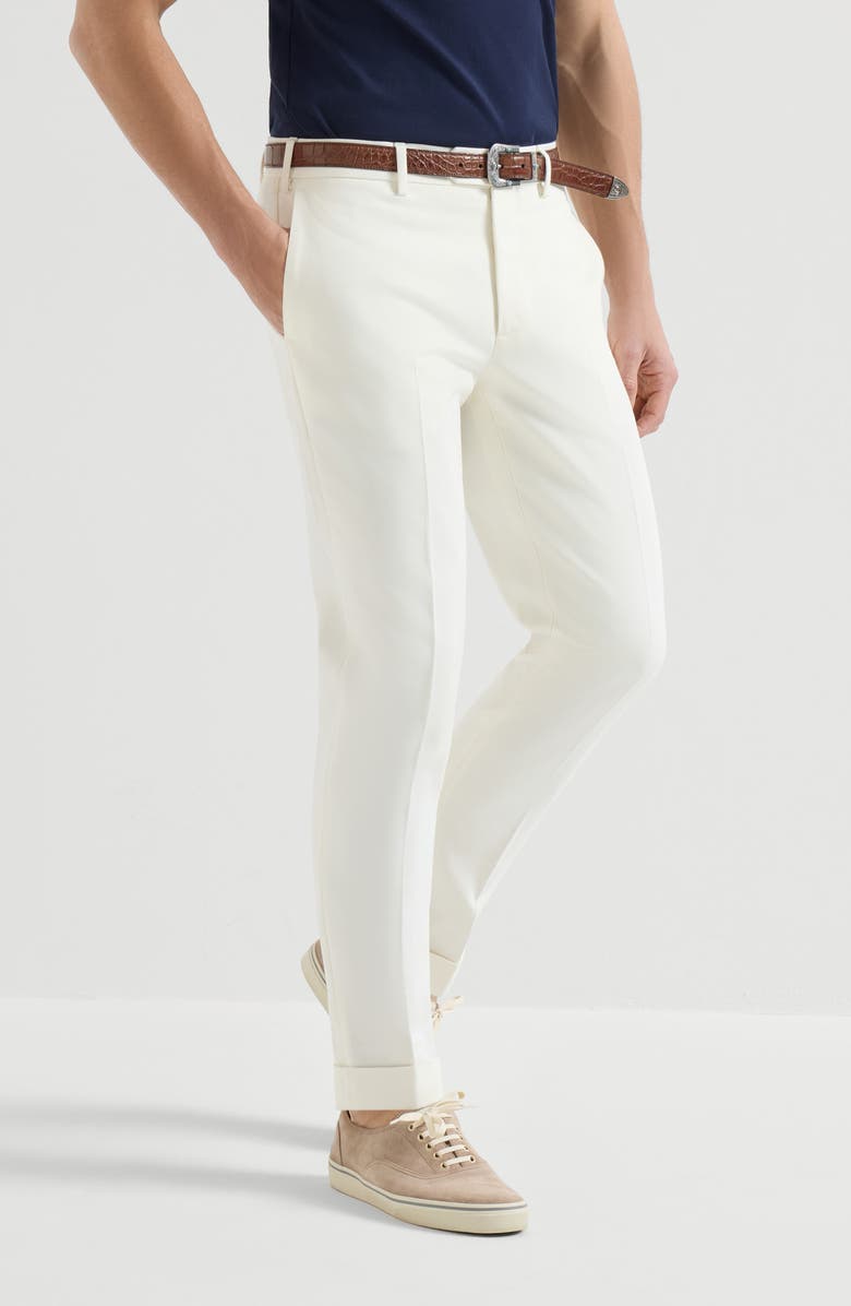 Brunello Cucinelli Gabardine trousers, Alternate, color, Panama