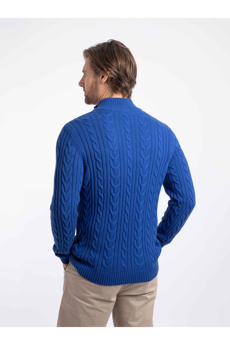Heath 1/4 Zip Cable Knit Jumper, Alternate, color, Mazarine Blue