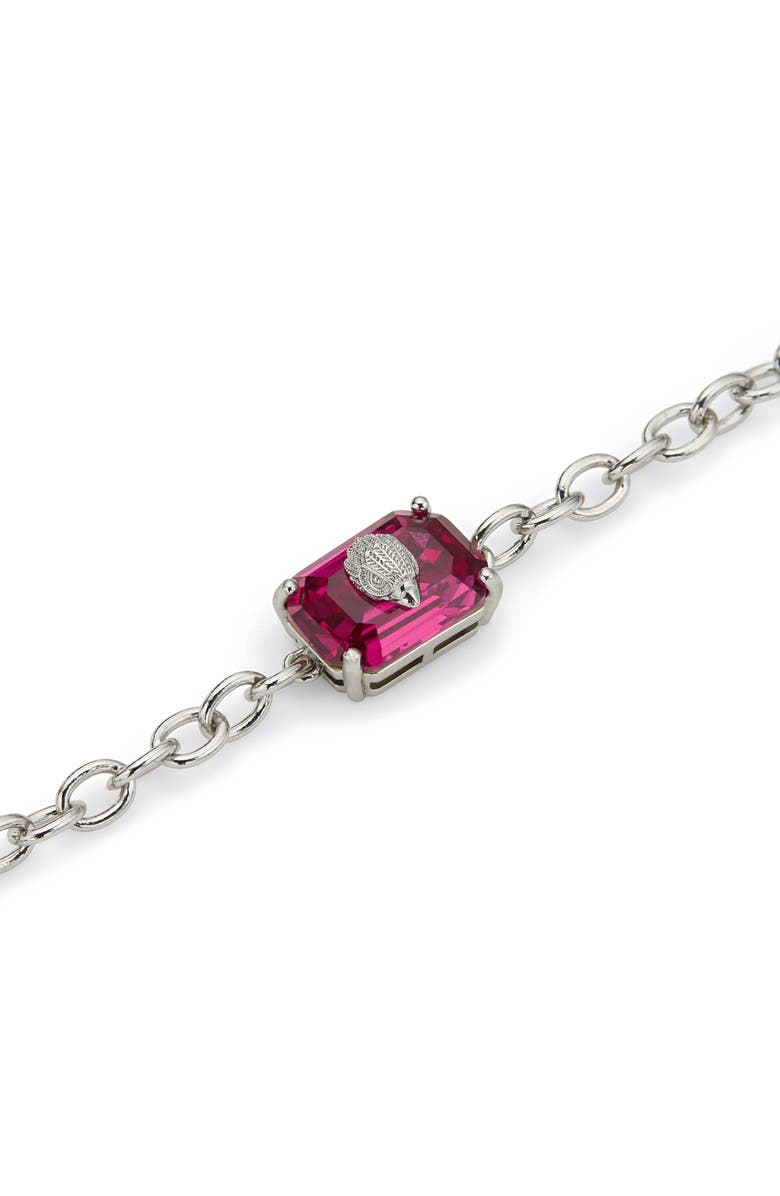 Kurt Geiger London Emerald Cut Crystal Flex Bracelet, Alternate, color, Fuchsia