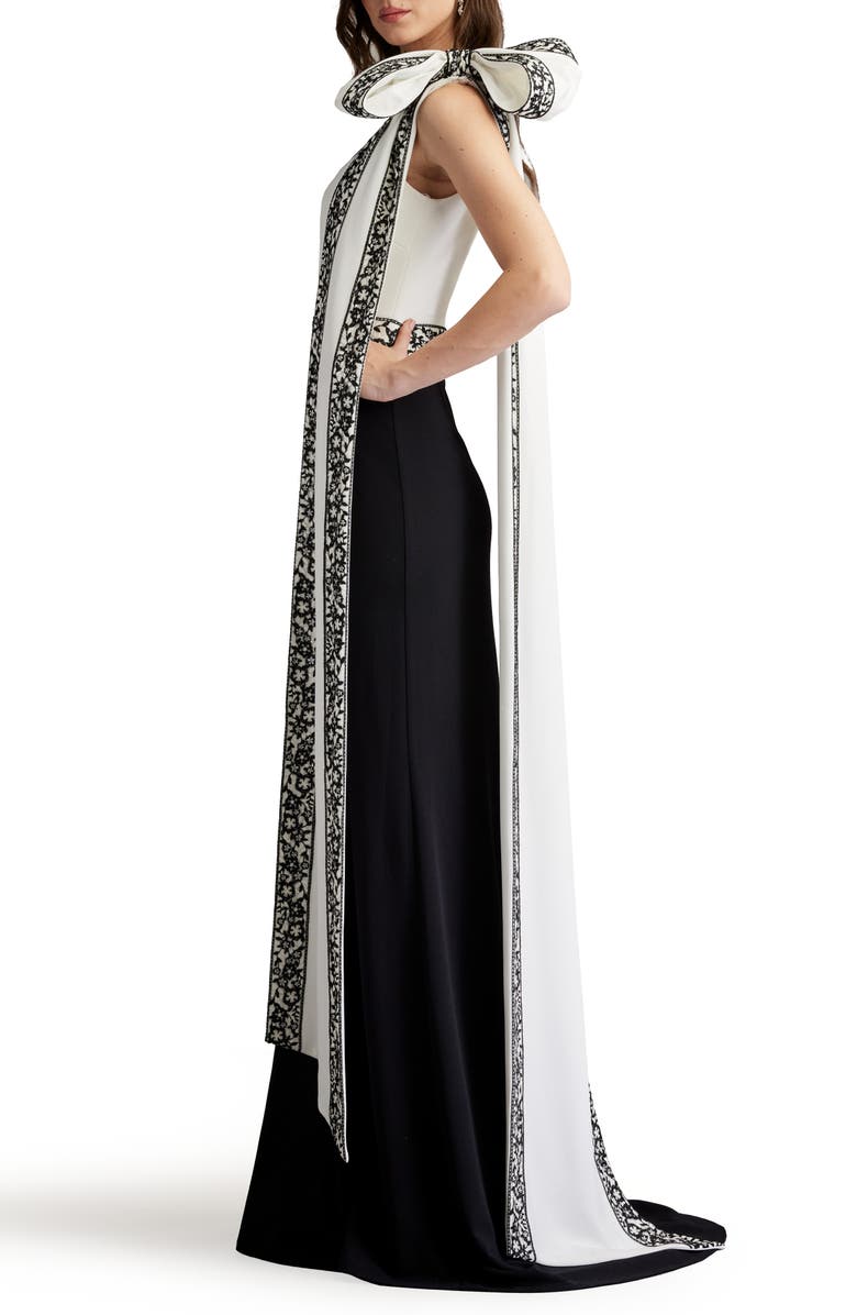 Tadashi Shoji Lace Detail One-Shoulder Gown, Alternate, color, 