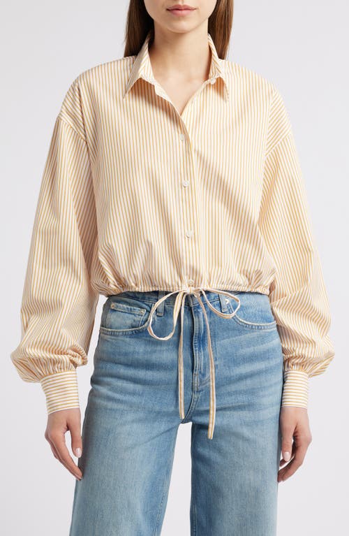 Rag & Bone Womens Gold Strp Georgie Striped Cotton-poplin Shirt In Gold Stripe
