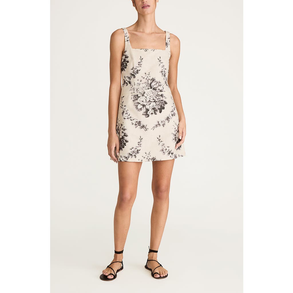 Rebecca Taylor Emblem Fleur Scoop Pocket Mini Dress In Ivory Combo