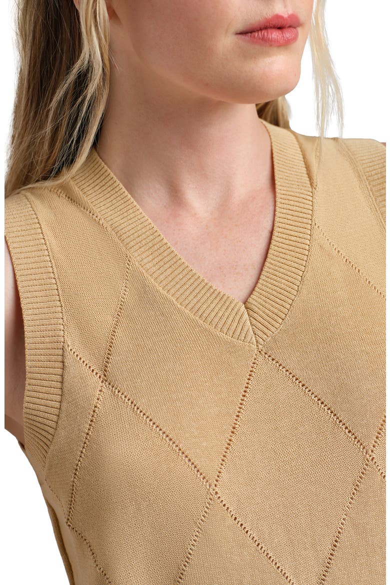 Birdie Argyle Sweater Vest, Alternate, color, PEBBLE TAN