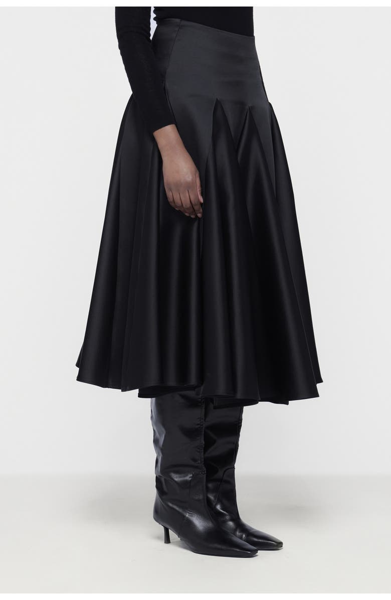 Leem Flared Godet Skirt, Alternate, color, Black