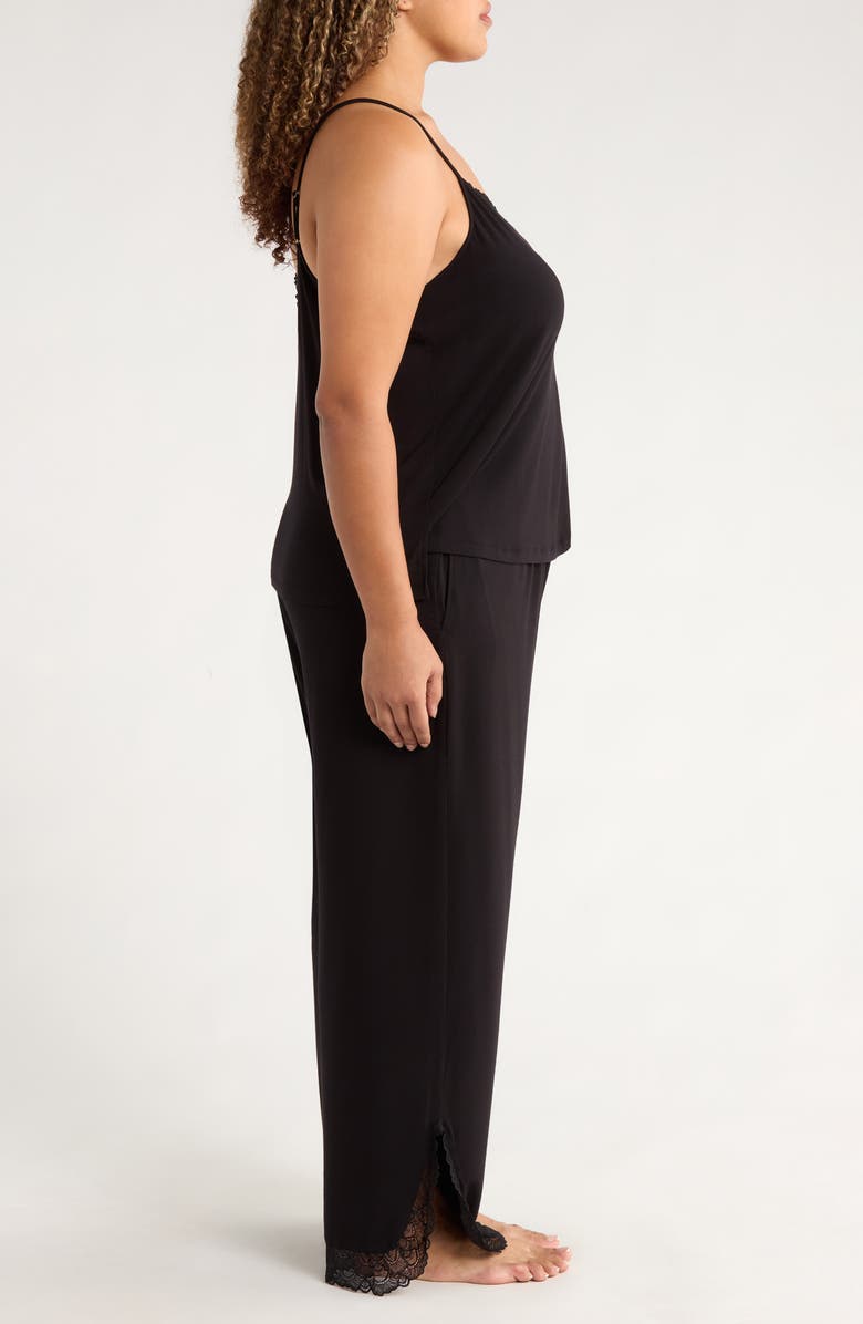 Nordstrom Moonlight Eco Lace Trim Pajamas, Alternate, color, Black