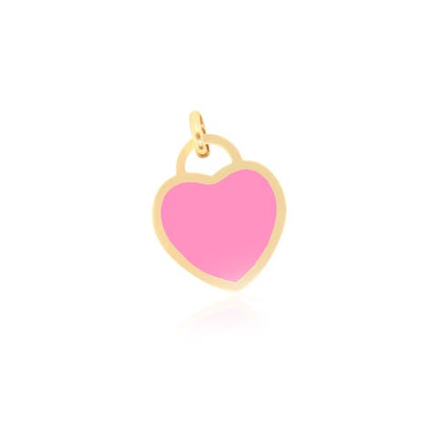Bubblegum Pink Heart Padlock Charm
