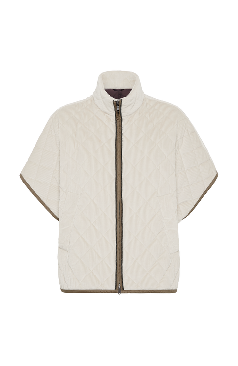VIP【関税送料無料】希少 BRUNELLO CUCINELLI BEIGE DOWN JACKET Shearling-trimmed quilted jacket in beige - Brunello