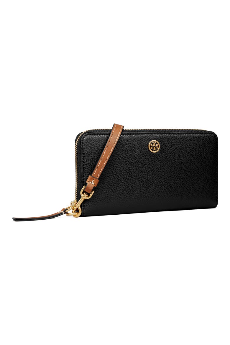 Robinson Pebble Leather Zip Around Continental Wallet, Alternate, color, BLACK