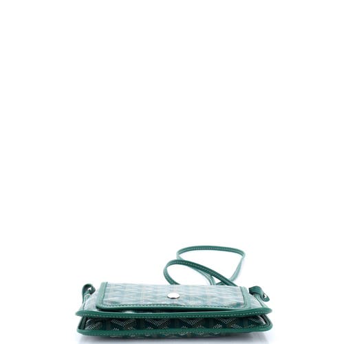 Pre-owned Goyard  Goyard Plumet Clutch Wallet Coated Canvas In Green