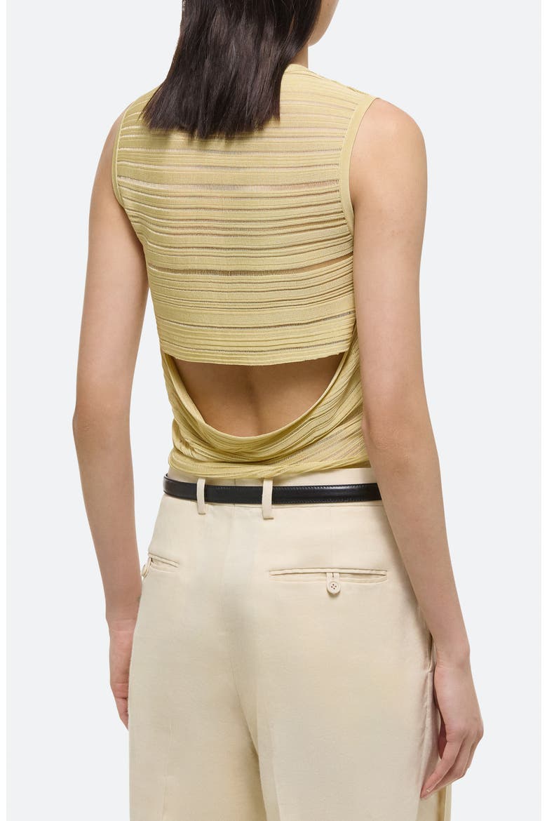 Open Back Semisheer Sleeveless Sweater, Alternate, color, BUTTER