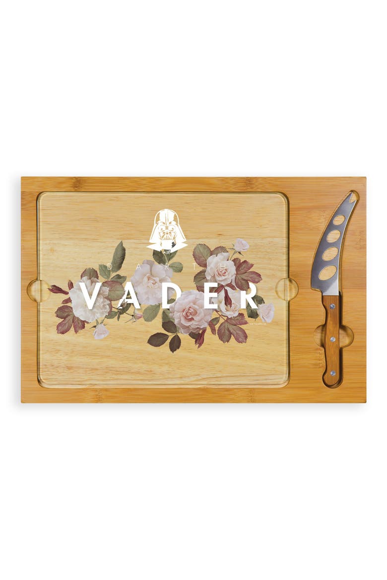 Star Wars Darth Vader Cheese Board & Knife Set, Main, color, BROWN