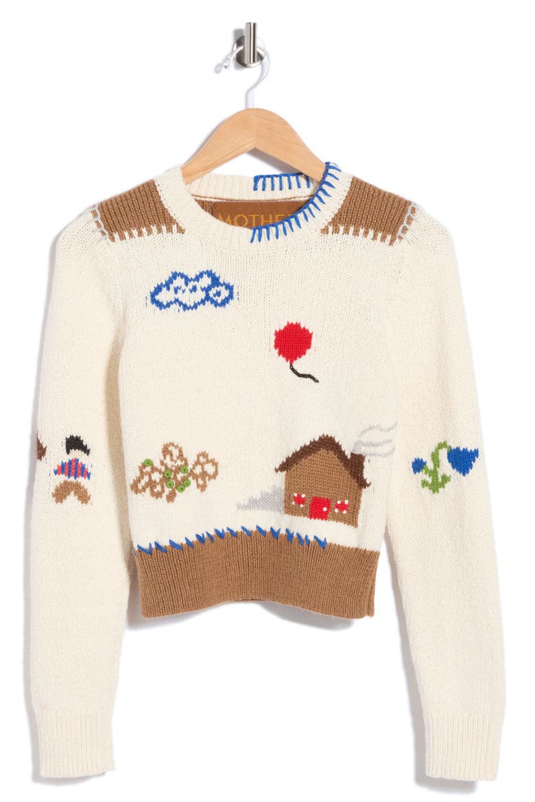 The Shrunken Intarsia Pullover Sweater, Alternate, color, LITTLE HOUSE ON THE PRAIRIE